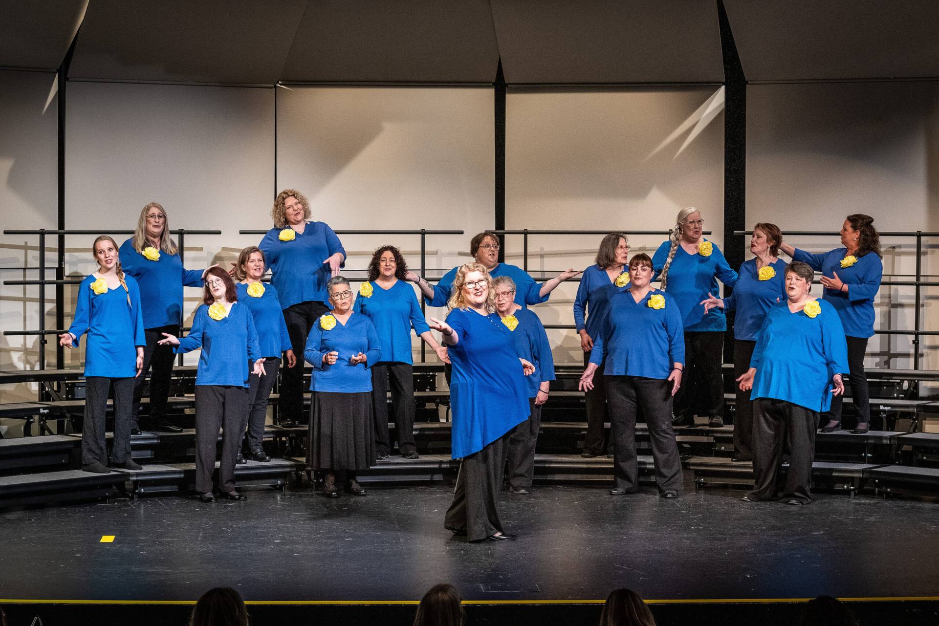 The Spirit of Michigan Chorus on stage in competition